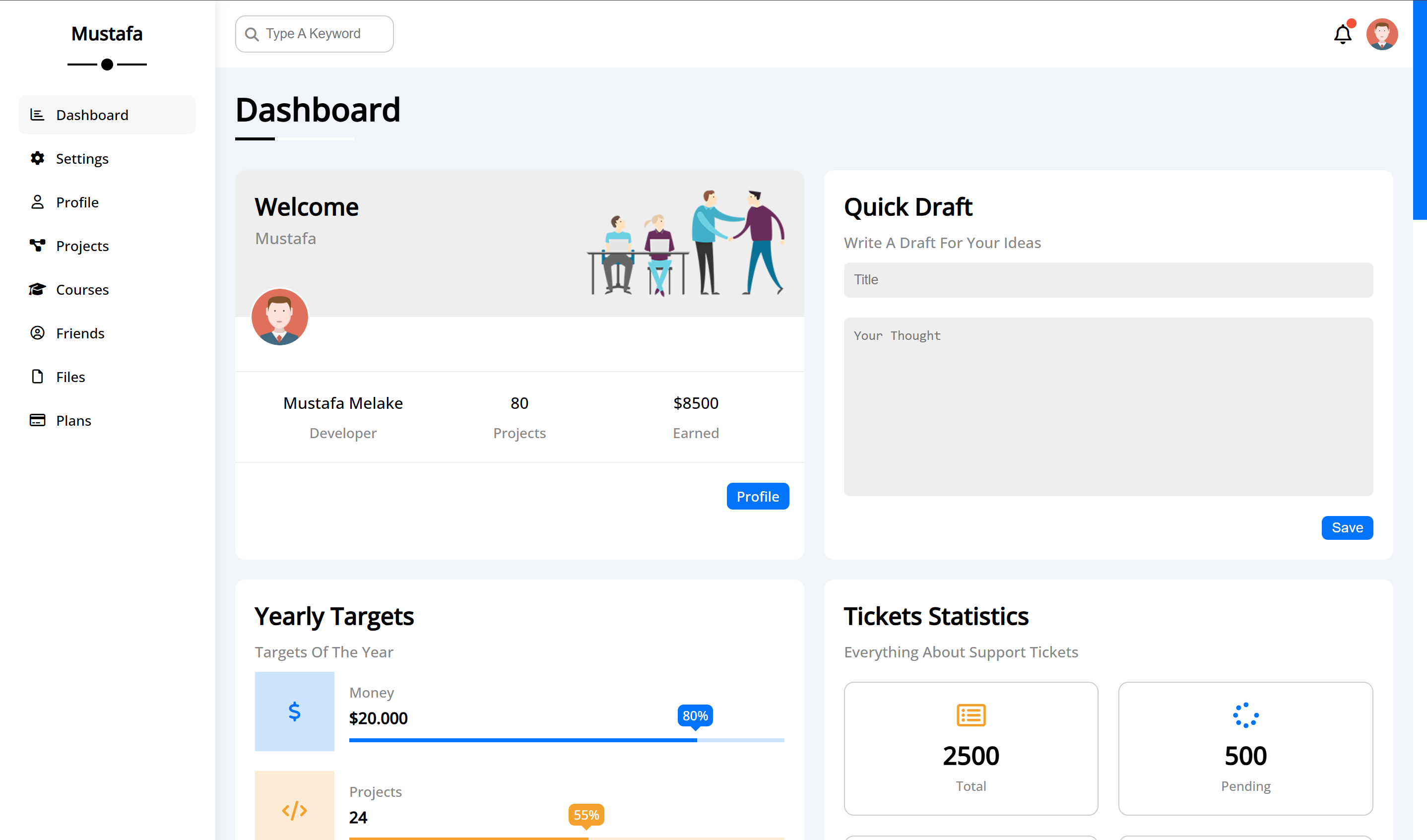 Task management application with Kanban board interface showing tasks in progress
